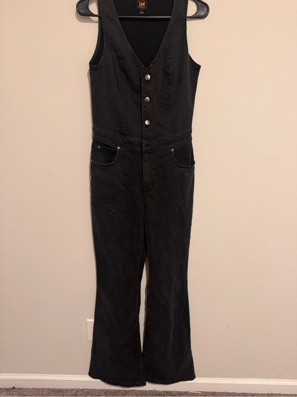 Lee Black Women's Denim Wide-Leg Jumpsuit